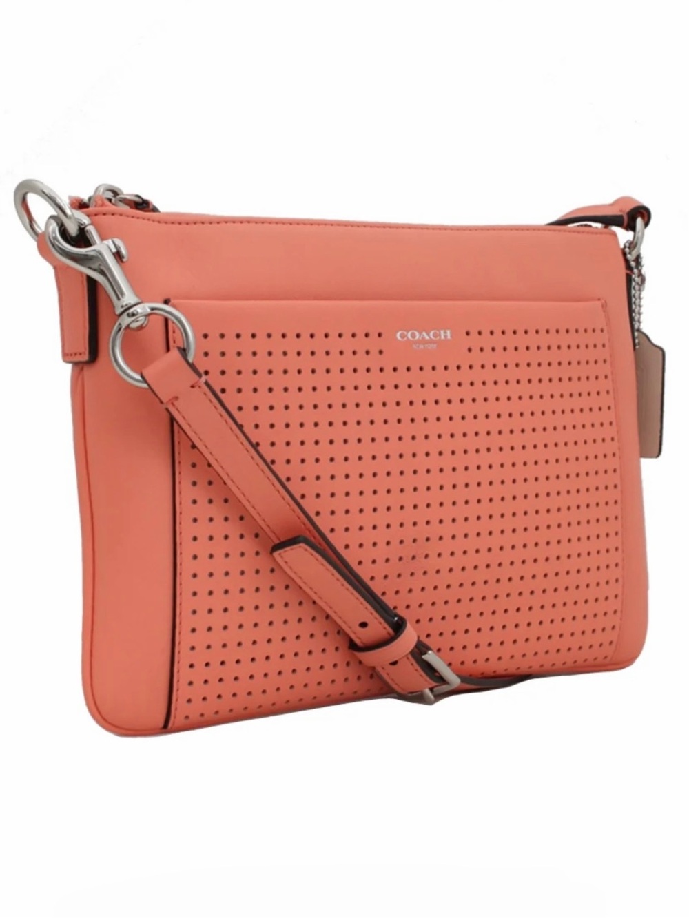 NWOT Coach Legacy Perforated East West Swingpack Bag Crossbody - Coral